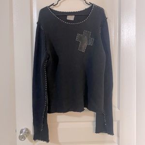 Made On Grand NYC black Cross Sweater